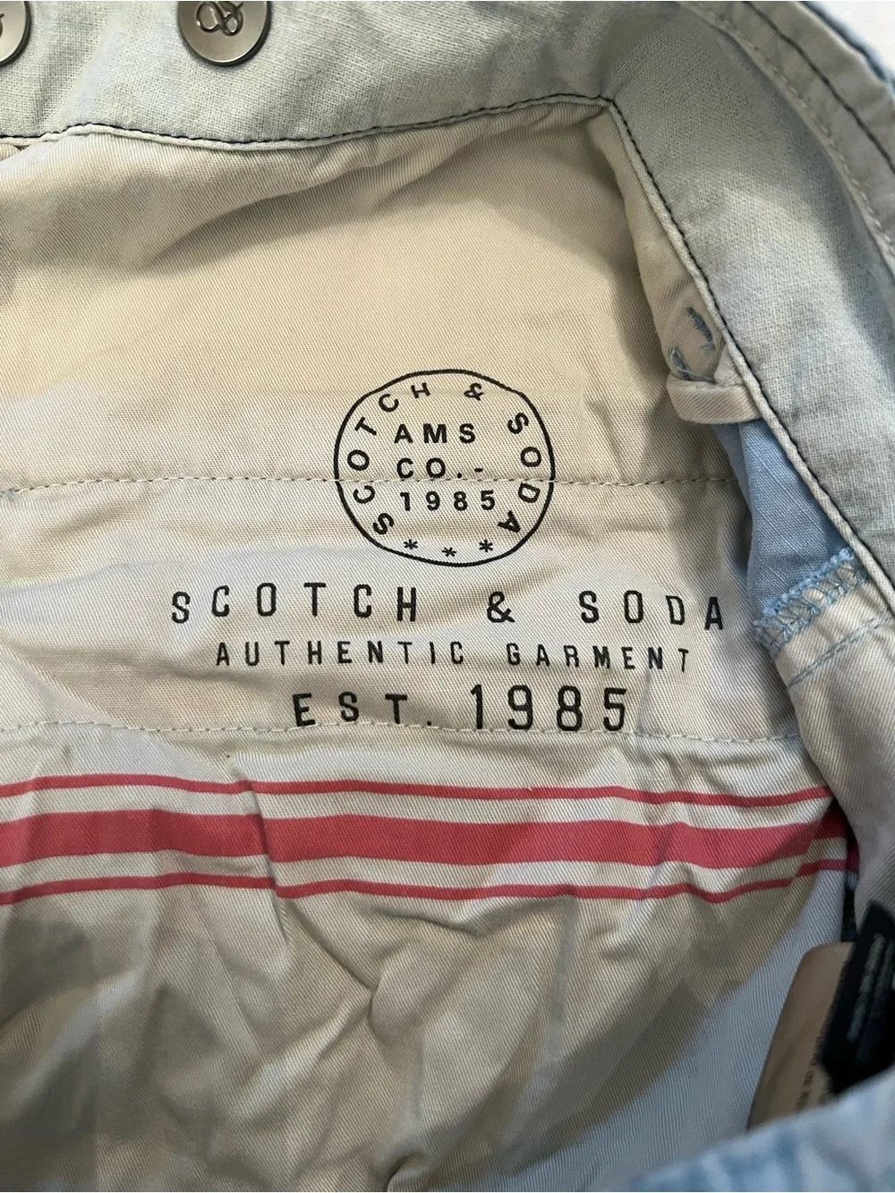 Scotch and Soda Mens size 32 Light Blue Slate gray  Cargo Shorts